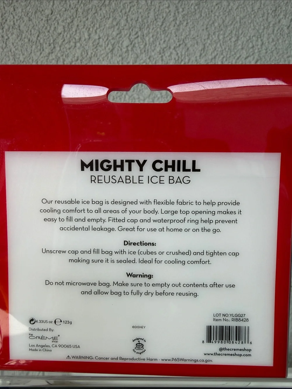 Disney Mickey Mighty Chill Reusable Ice Bag - White with Black Accents